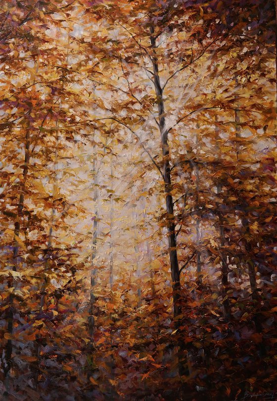 "Rays in a Yellow Leaf"