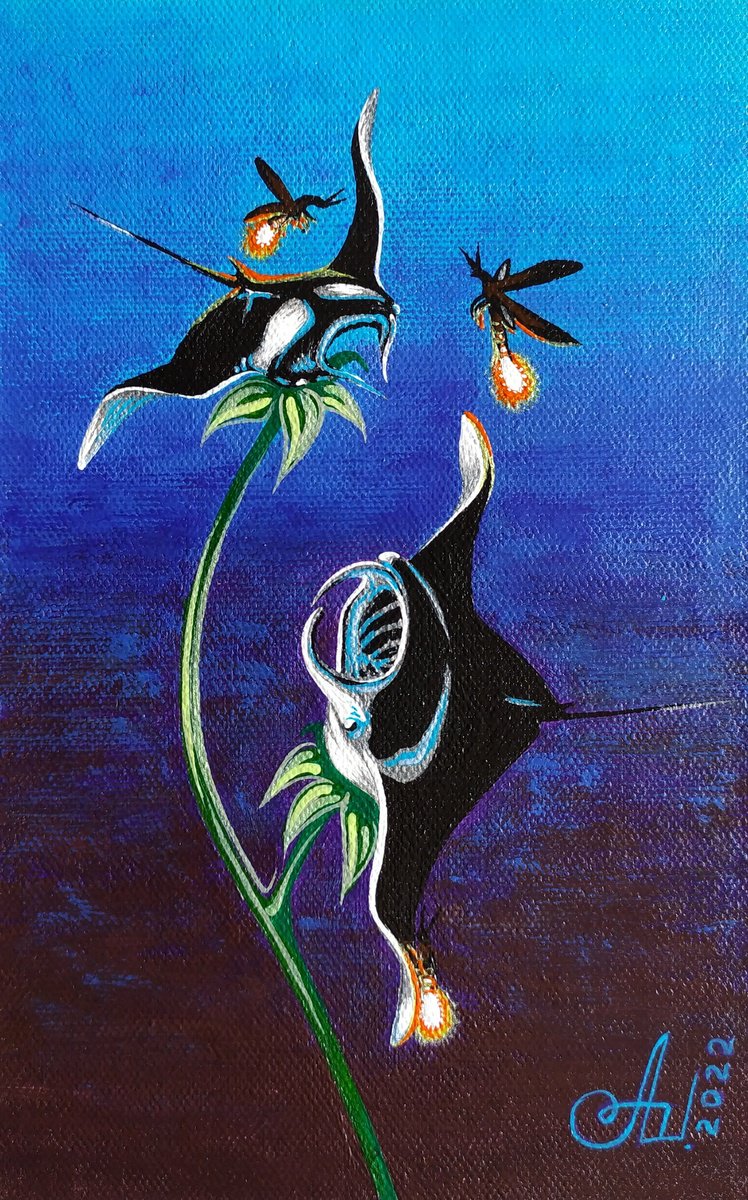 Manta Ray flowers by Anna Shabalova