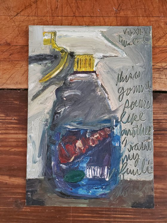 still life with squirt bottle