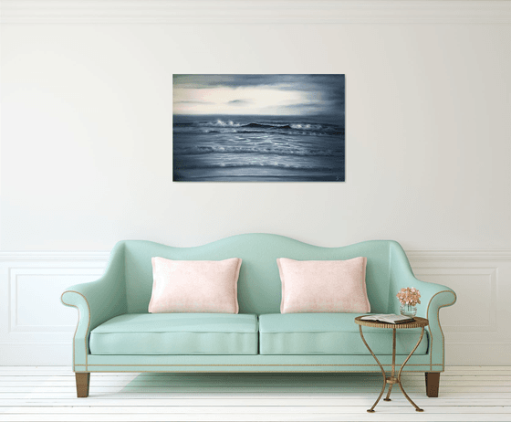 Looking into Eternity, large monochromatic ocean painting