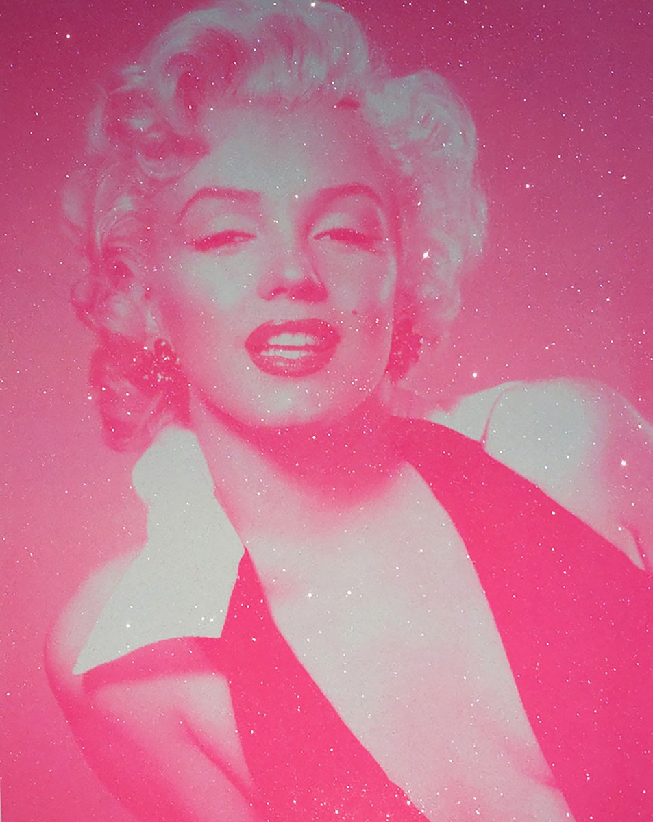 Urban And Pop Portrait Screenprint By David Studwell, 31 X 38, Marilyn Monroe-Magenta, Original Artwork