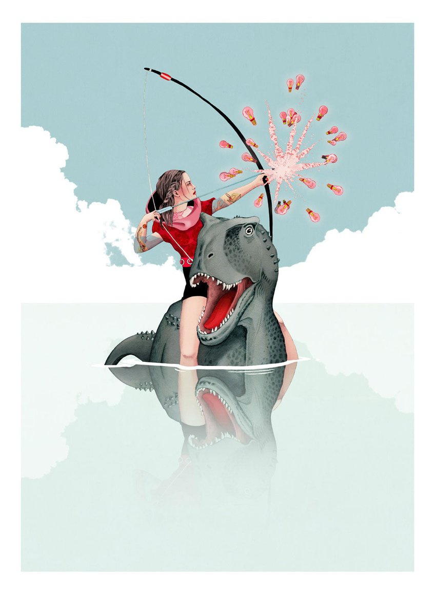 Illustrative Portrait Giclee Print By Delphine Lebourgeois, 24 X 33, Troubled Water, Original Artwork