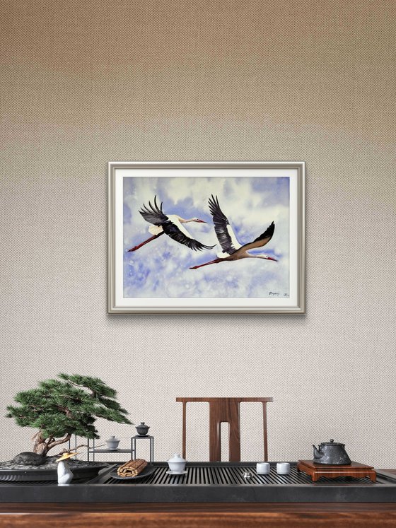 Strok Heron Wader Ardea Hern