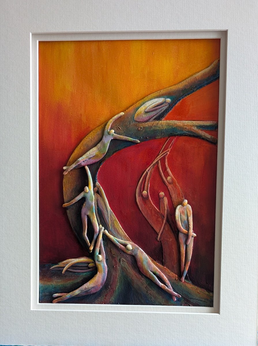 Expressive Portrait Collage By Karen Wilcox, 13 X 17", Shared Loss, Original Artwork