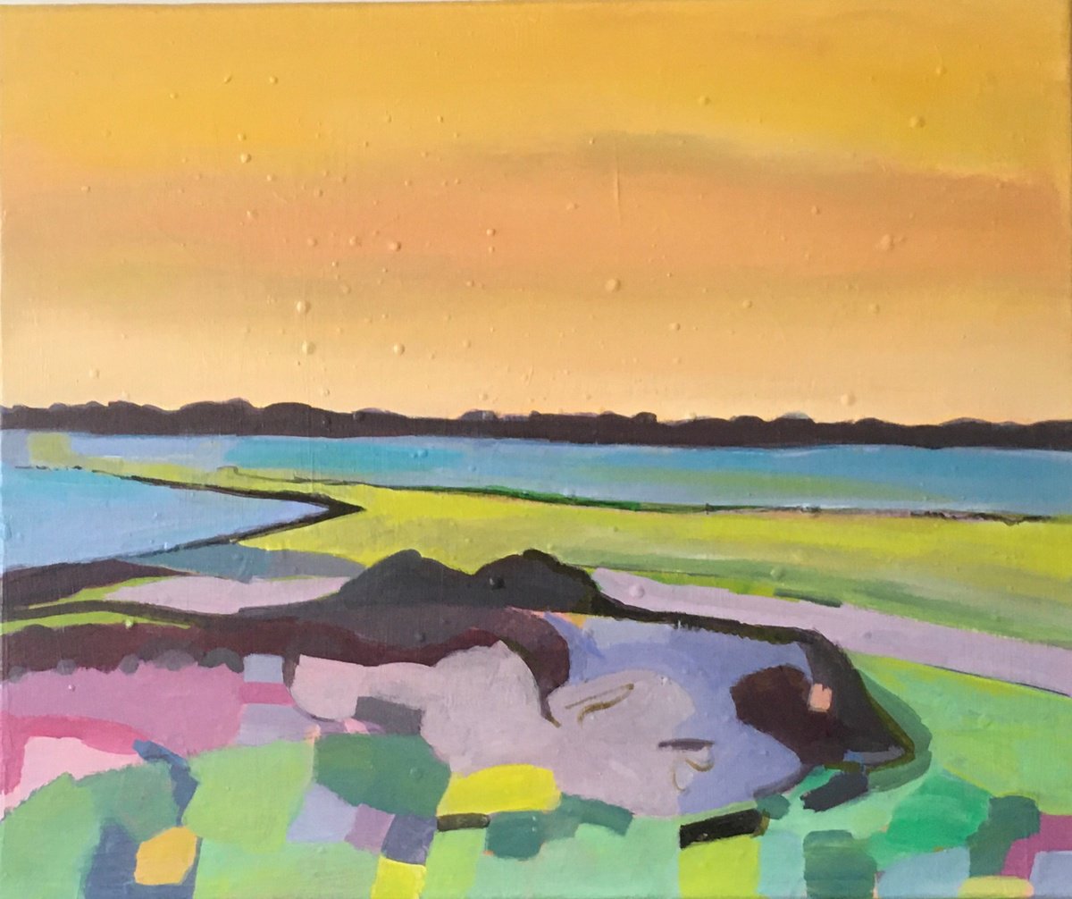 Impressionistic Landscape Acrylic Painting By Chihiro Kinjo, 24 X 20, Levington 4, Original Artwork