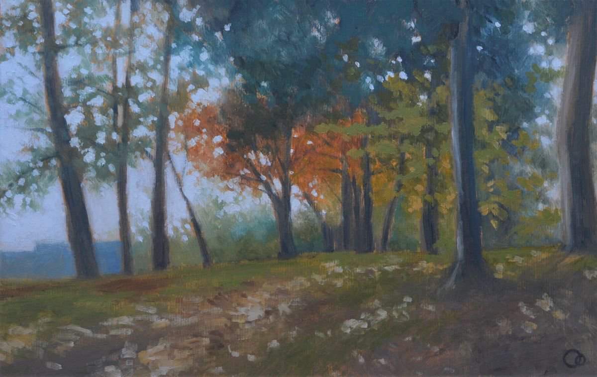 Autumn Trees Landscape Oil Painting by Veronique Oodian