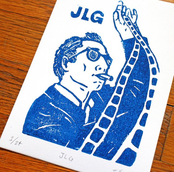 Jean-Luc Godard Linocut Print