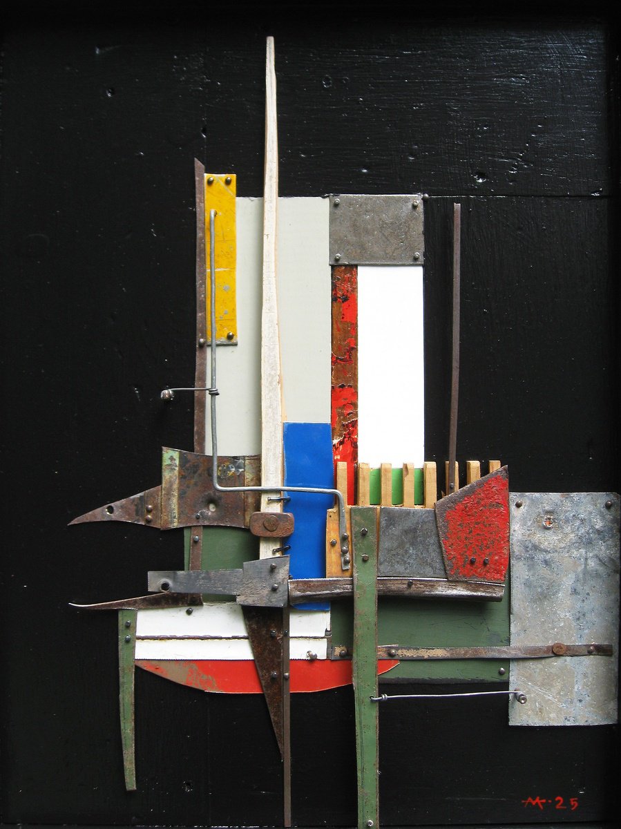 Geometric Abstract Painting By Mark Mazurczyk, 12 X 15", Rw.01, Original Artwork