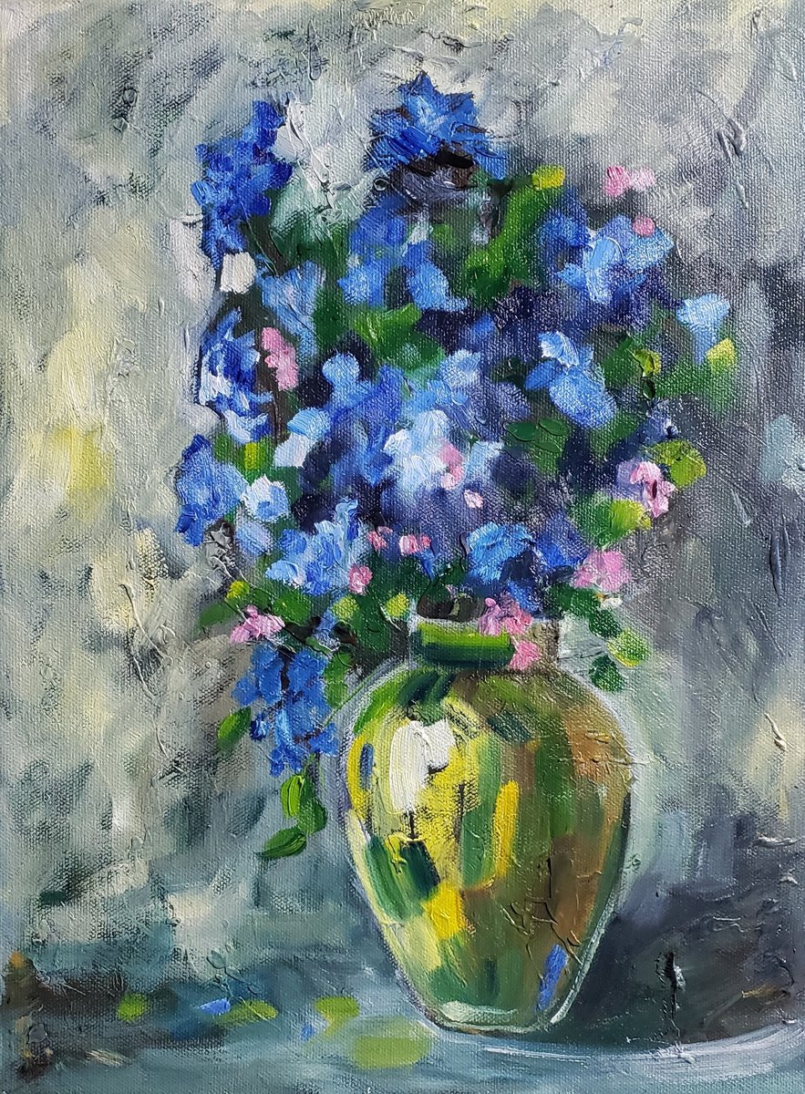 Impressionistic Botanical Oil Painting By Katrina Case, 12 X 16", Cloudy Day Sunshine, Original Artwork