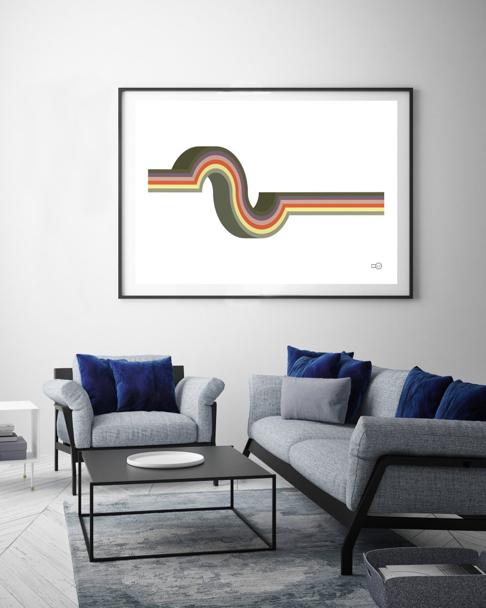 Geometric Abstract Giclee Print By Leigh Bagley, 39 X 28", Swerve, Original Artwork