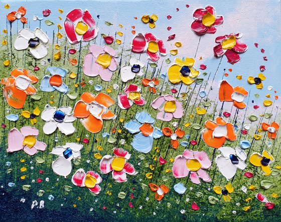 "Summer Meadow Flowers in Love"