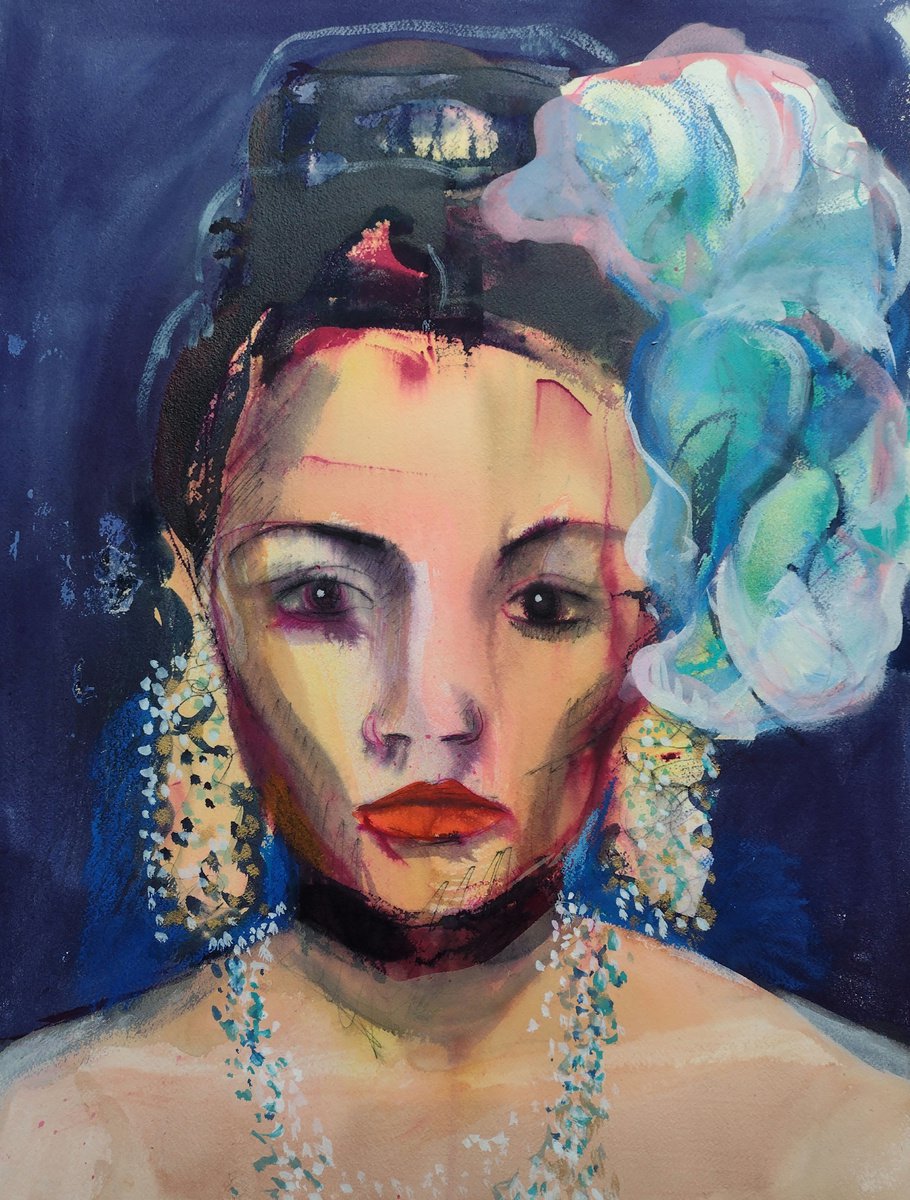 Ink portrait (Billie) by Marina Del Pozo