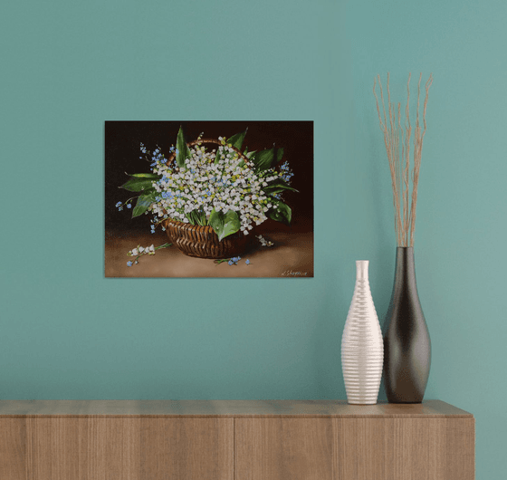 Lilies of the Valley in Basket