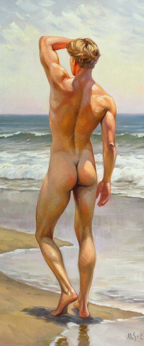 NUDE MAN BY THE SEA by Yaroslav Sobol