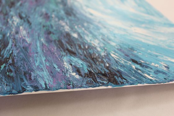 Calming Sea - Abstract Acrylic Painting on Canvas board - Impressionistic - Palette Knife Painting - Special Price