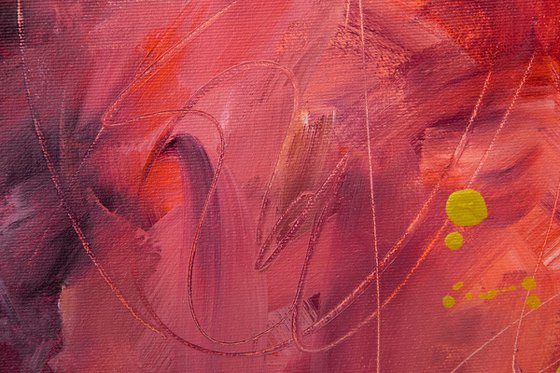 Grande est la paix du désert - Original square abstract expressionist acrylic painting - Ready to hang