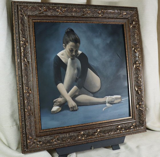 Dancer in Blue. Ballet Painting