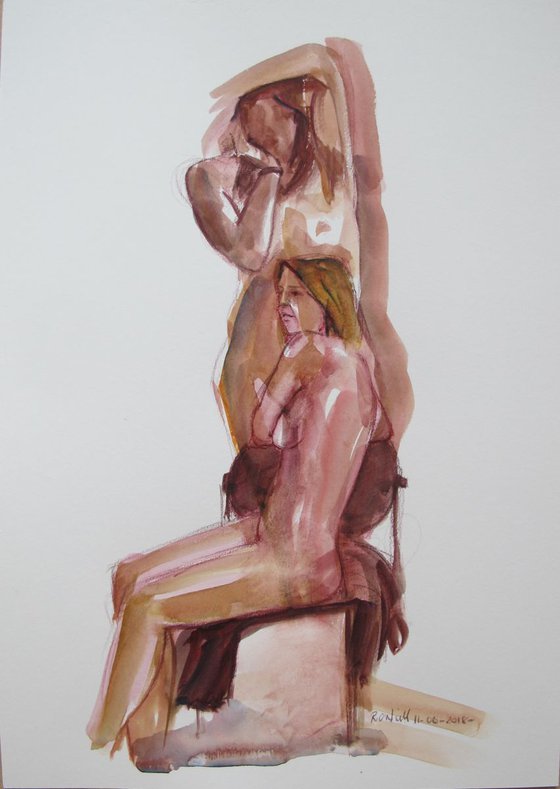 Standing/seated female nude