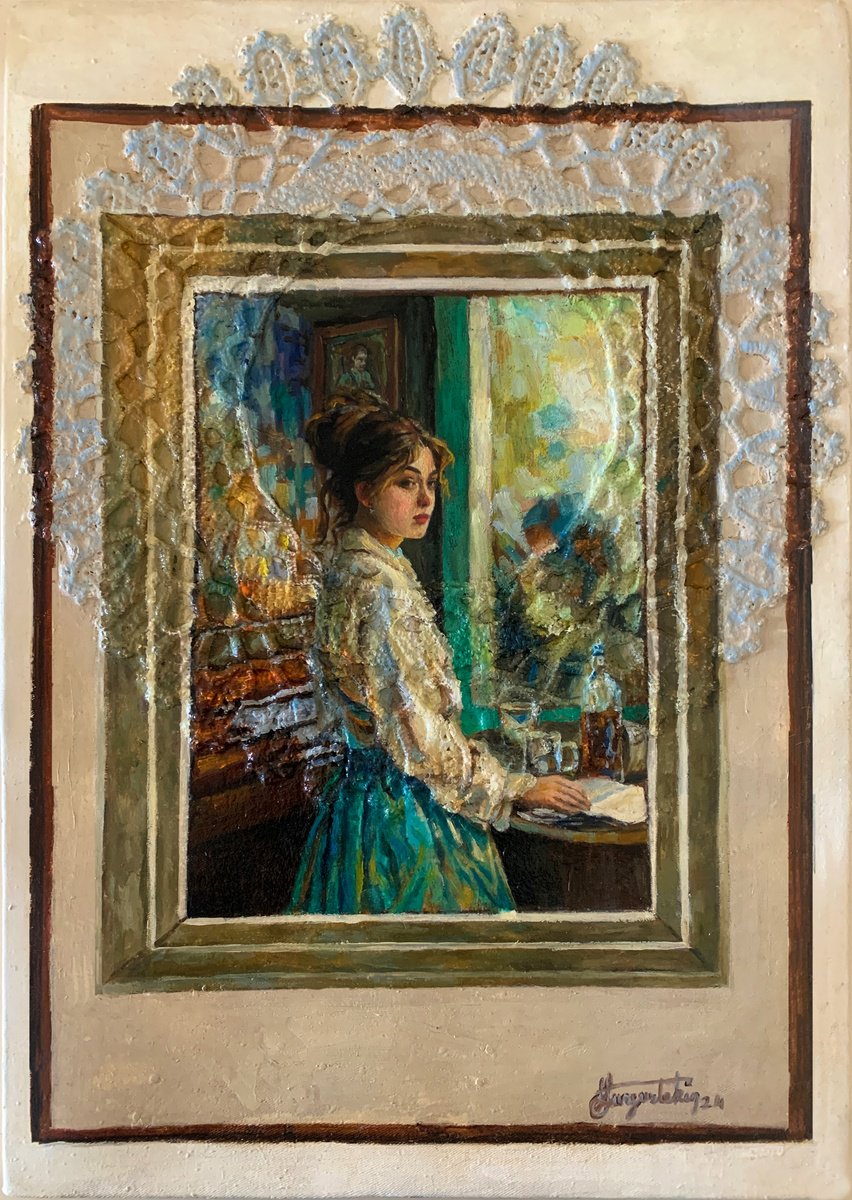 Expressive Portrait Oil Painting By Fatih Sungurtekin, 13 X 18, Lacy 1, Original Artwork