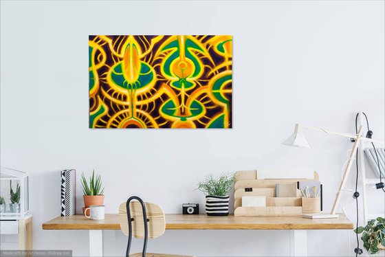 ENERGY 6628 - oil abstract painting on stretched canvas
