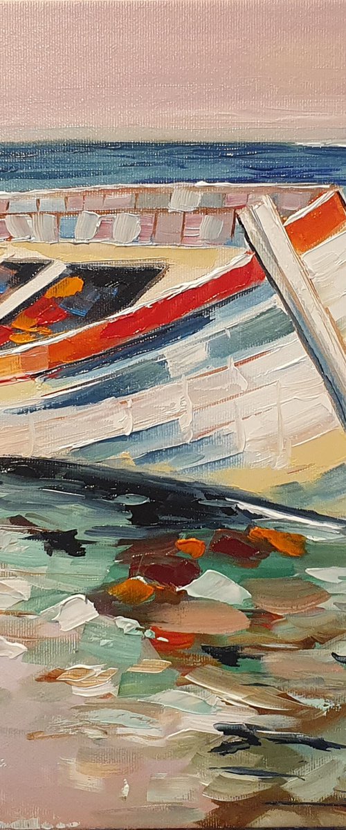 Boat 35*35 cm by Anna Reznik