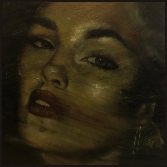 Brook | Female contemporary portrait large painting oil on canvas ready to hang Painting by RK H