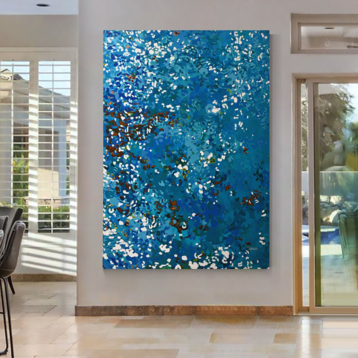 Organic Abstract Oil Painting By Margaret Juul, 42 X 60", The Nearer The Fountain, Original Artwork