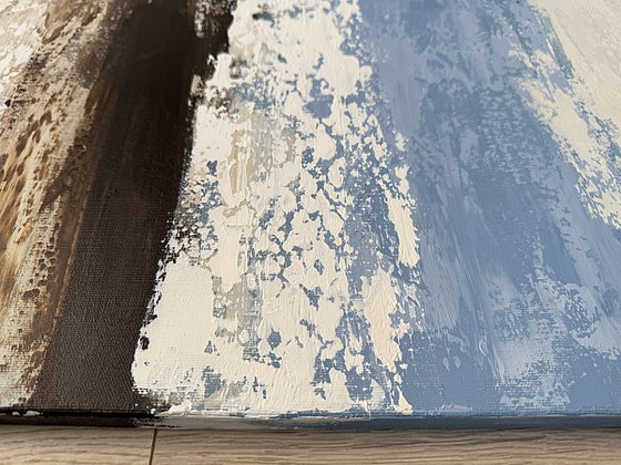 Structured Balance. beige blue grey