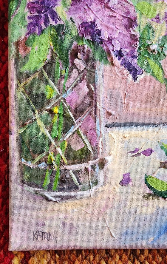 Lilacs in a Glass Vase