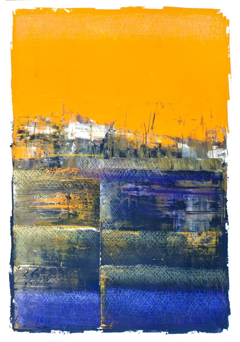 Abstract Oil Painting By Oto Macek, 23 X 33", Untitled 041, Original Artwork