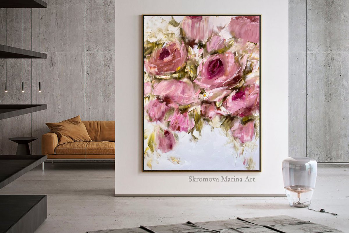 LOVE IN THE GARDEN - Alpine roses. Passionate bouquet. Dark pink. Touch. Spikes. Attractio... by Marina Skromova
