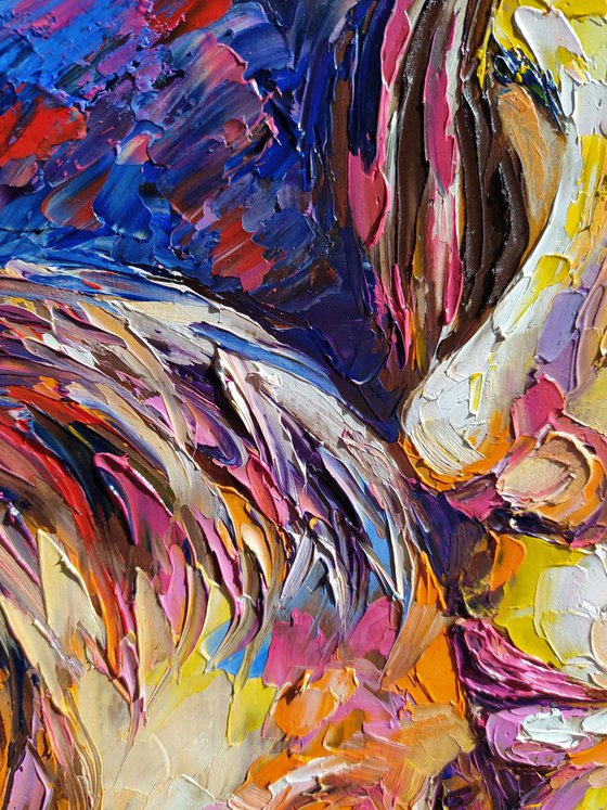 Mom's tenderness - oil painting, mother's love, love, mother, baby, mom and baby, people oil painting, child
