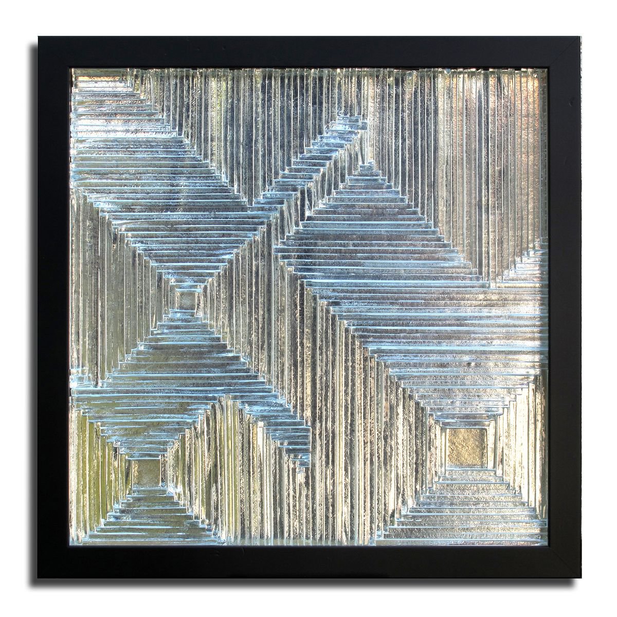 Ice Carpet I - Glass relief panel - original work by Veselina Marinova
