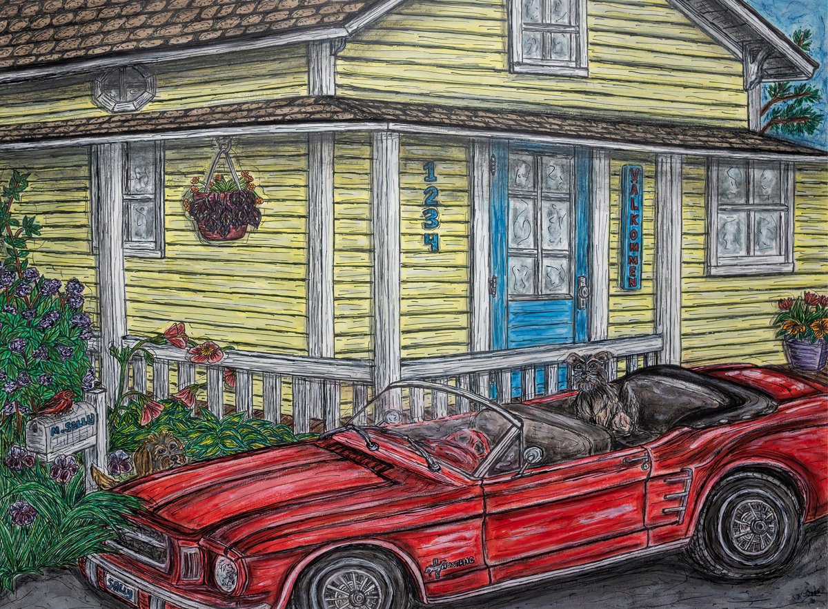 Animal Watercolour By Kim Jones Miller, 24 X 18", Mustang Sally