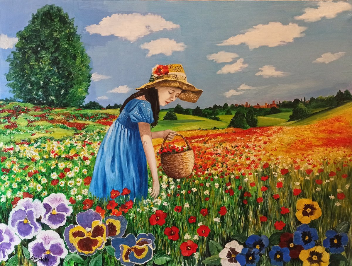 Photorealistic Oil Painting , Spring Landscape By Anna Rita Angiolelli, 31 X 24, Artwork For Sale On Artfinder