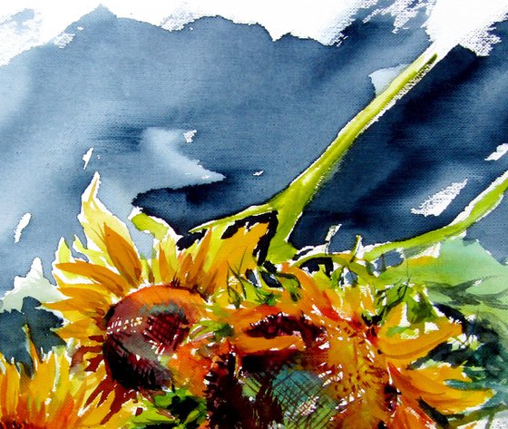Sunflowers on the table