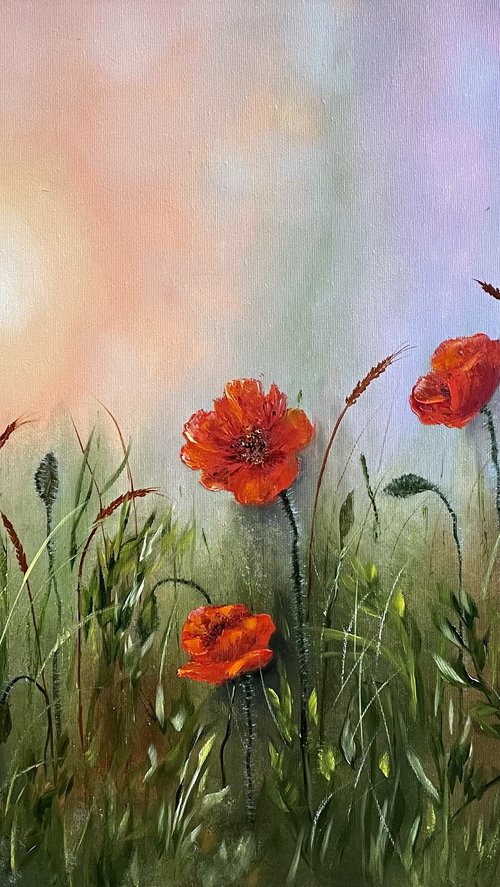 Red poppies for sweet home by Tanja Frost