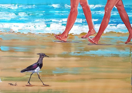 Walking on the beach by Trayko Popov