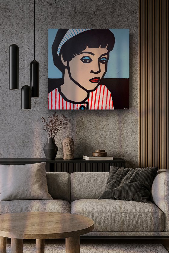 Woman with Striped Headband