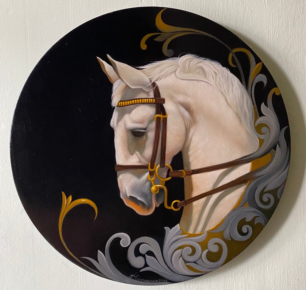 Photorealistic Oil Painting , White Grace By Ara Gasparian, 16 X 16, Artwork For Sale On Artfinder