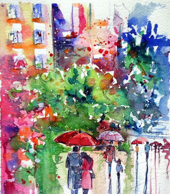 Meeting at rainy day