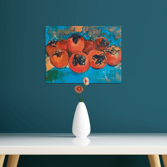 Persimmons on the table