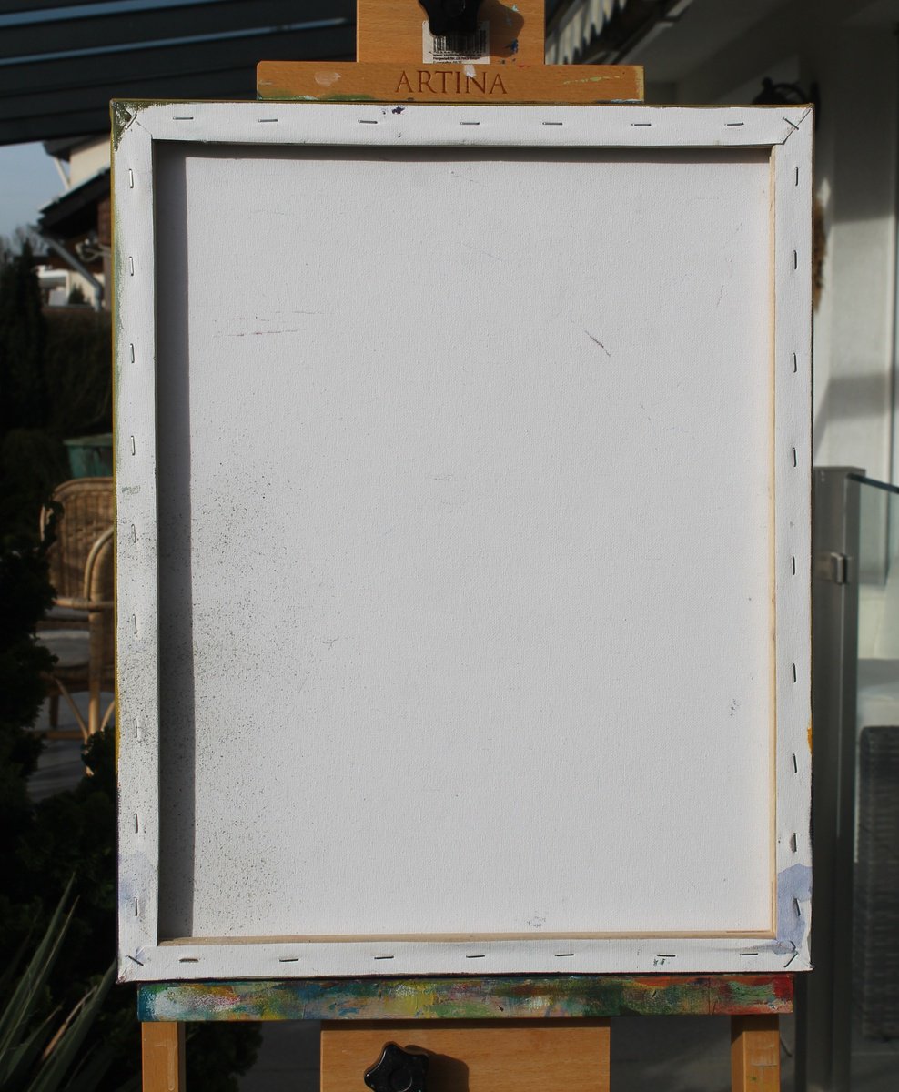 Impressionistic Animal Acrylic Painting By Tatjana Auschew, 16 X 20", A Difficult Choice., Original Artwork