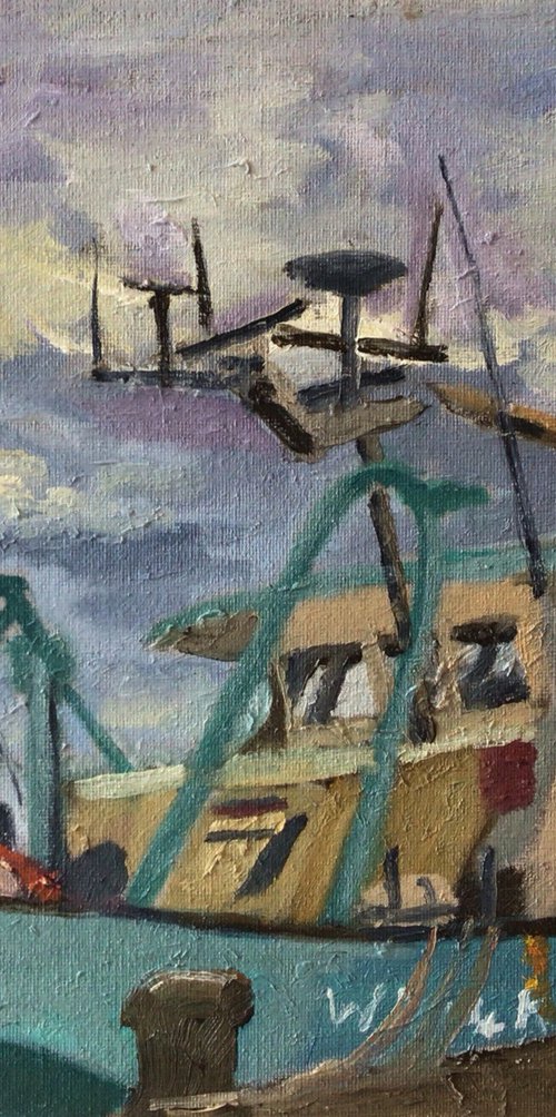 Fishing vessel at Wexford Quay by Julian Lovegrove Art