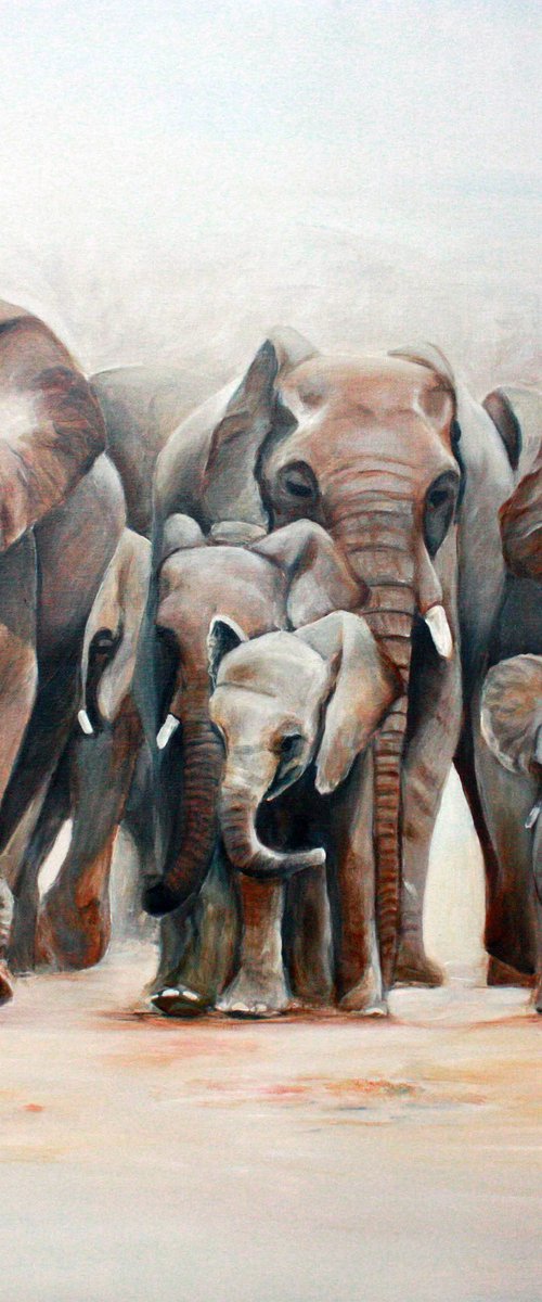 Herd of Elephants by Jennie Smallenbroek