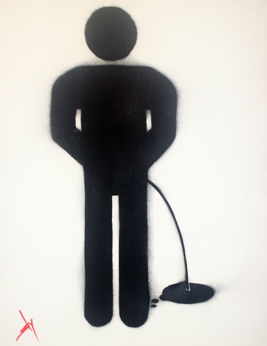 Graphic Portrait Painting By Juan Sly, 23 X 30", Pissman (On A Box Canvas)., Original Artwork