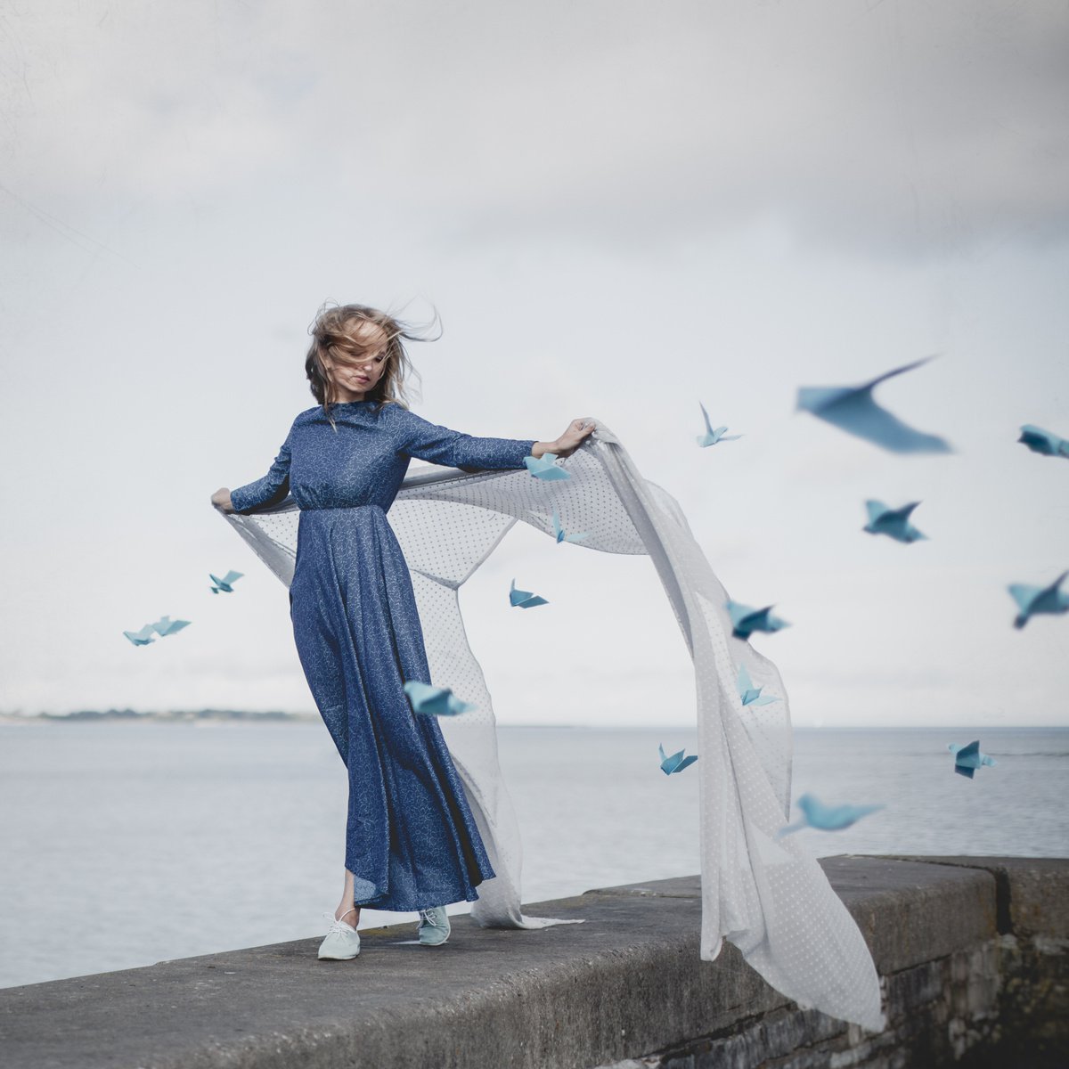 Surrealistic Abstract Photograph By Dasha Pears, 28 X 28, Wind In Her Hair, Original Artwork