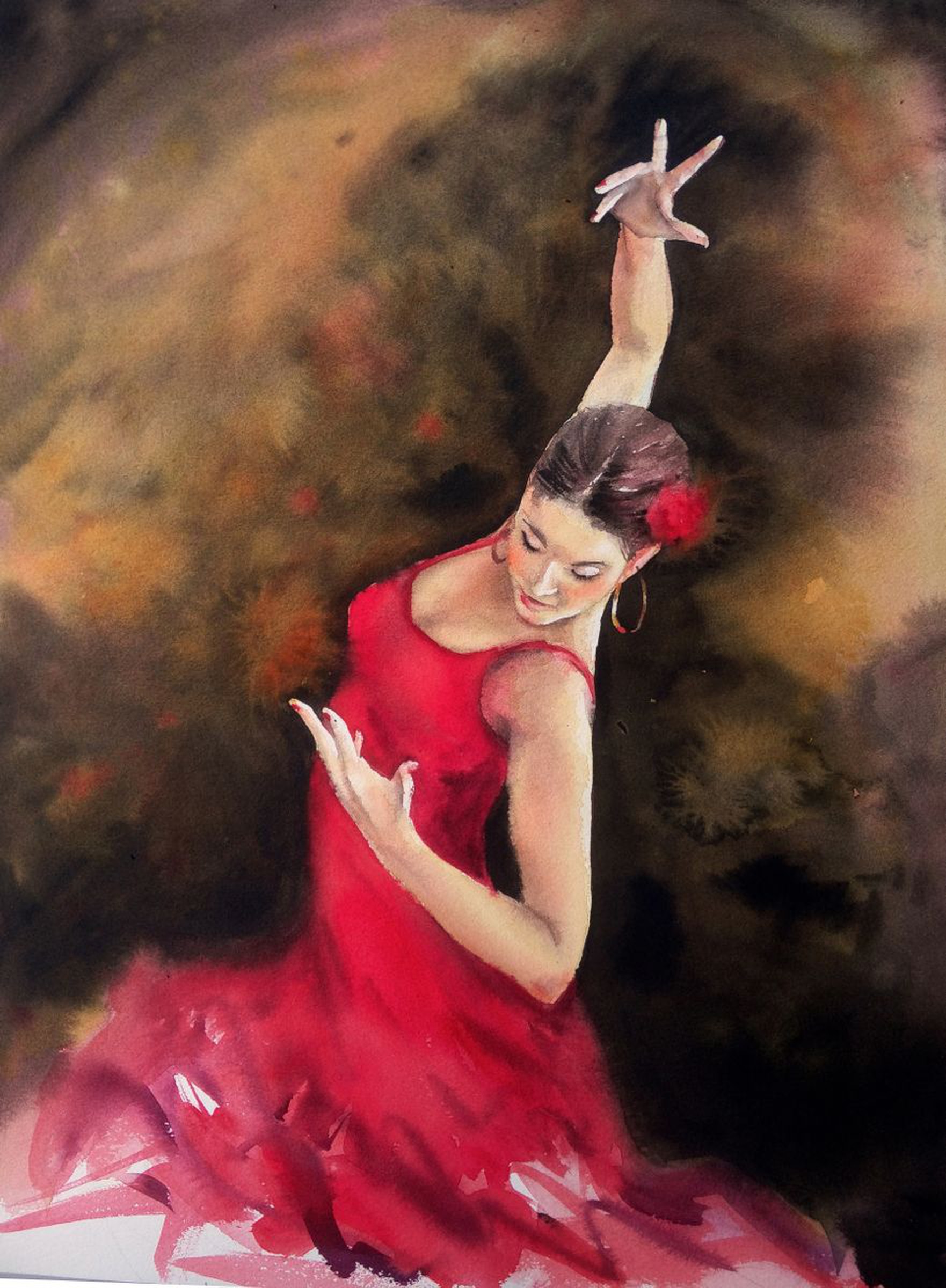 Flamenco Dancer In Red Dress Spanish Flamenco Artfinder