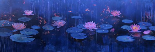 Night pond mystery by Liubov Kvashnina