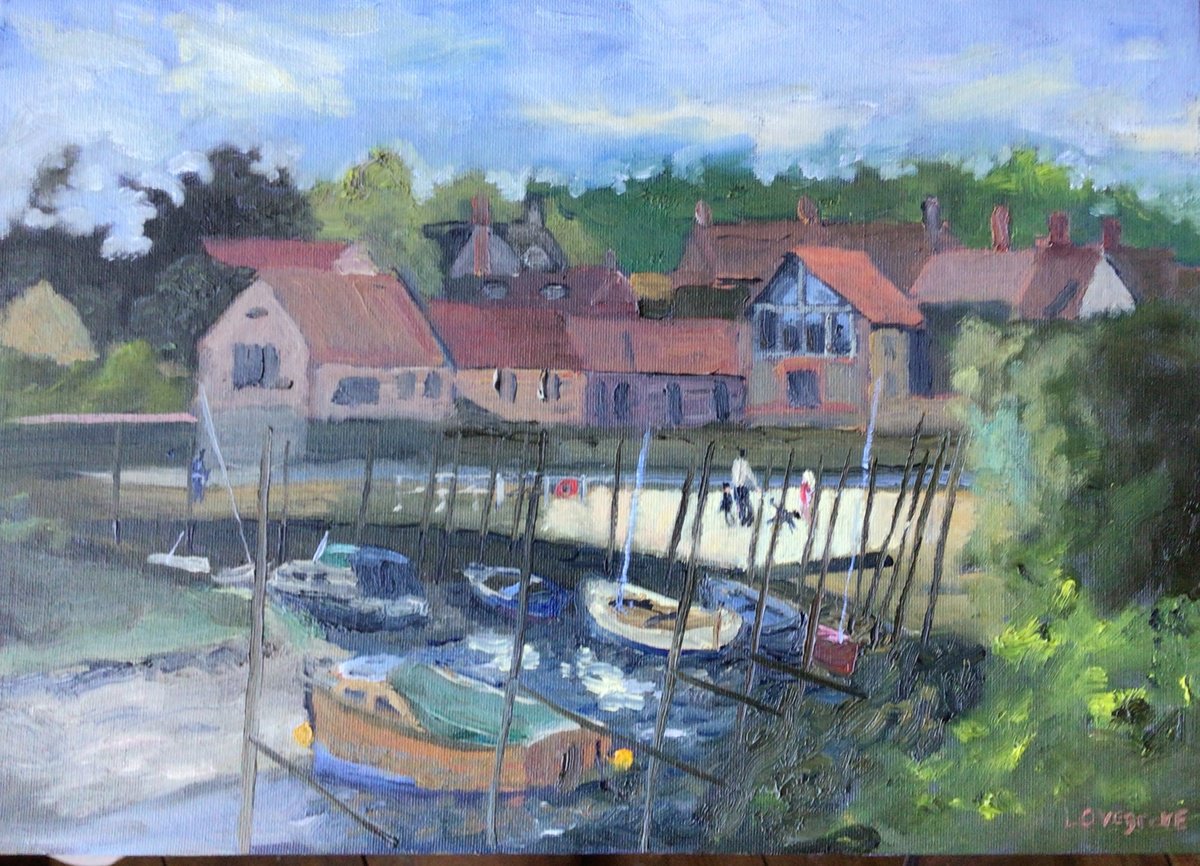 Impressionistic Landscape Oil Painting By Julian Lovegrove Art, 14 X 10", Blakeney On The Norfolk Coast,, Original Artwork
